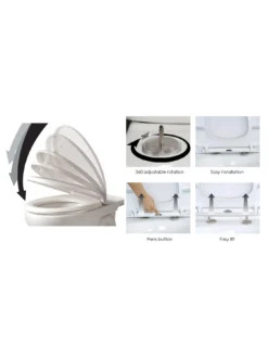 AQUALONA Duroplast Soft Close Toilet Seat White -Rust-Oleum || d-c-fix || Harris Sales 4VADG SQ5 0000000013 WHITE SLd3