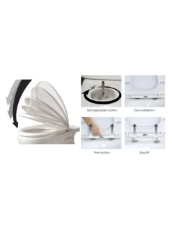 AQUALONA Thermoplast Soft Close Toilet Seat -Rust-Oleum || d-c-fix || Harris Sales 67FT3 SQ3 0000000013 WHITE SLd1