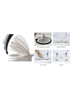 AQUALONA Family Toilet Seat Soft Close -Rust-Oleum || d-c-fix || Harris Sales 6UMKT SQ6 0000000013 WHITE SLd4