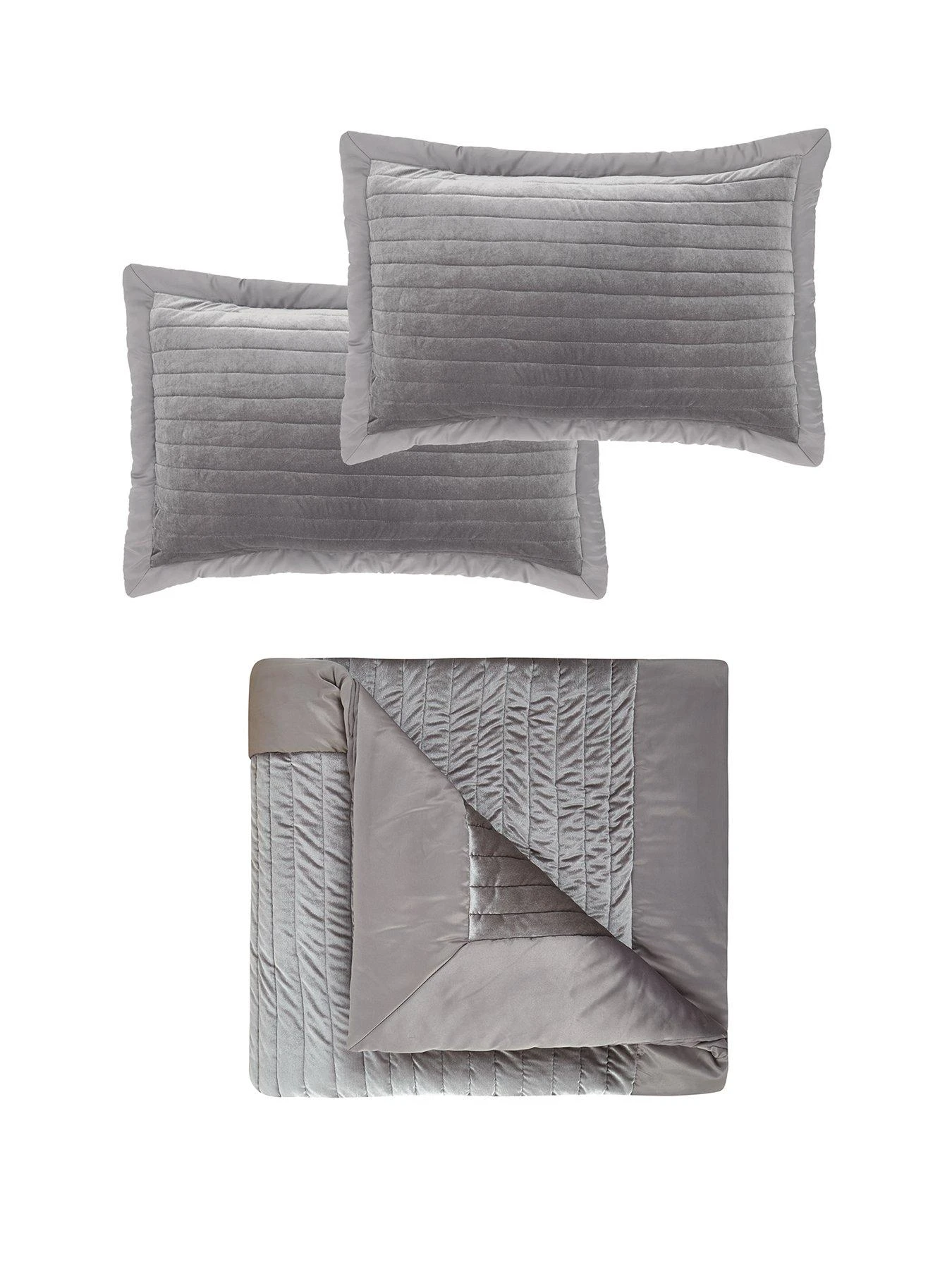 Very Home Luxury Velvet Bedspread Throw And Pillow Shams - Black 2 Very Home Luxury Velvet Bedspread Throw And Pillow Shams - Black - Image 2