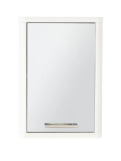 Lloyd Pascal Luna Hi-Gloss 1 Door Mirrored Bathroom Wall Cabinet - White