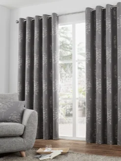 Curtina Elmwood Jacquard Lined Eyelet Curtains