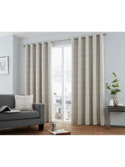 Curtina Camberwell Jacquard Lined Eyelet Curtains -Rust-Oleum || d-c-fix || Harris Sales LQ9TK SQ3 0000000035 SILVER SLd1