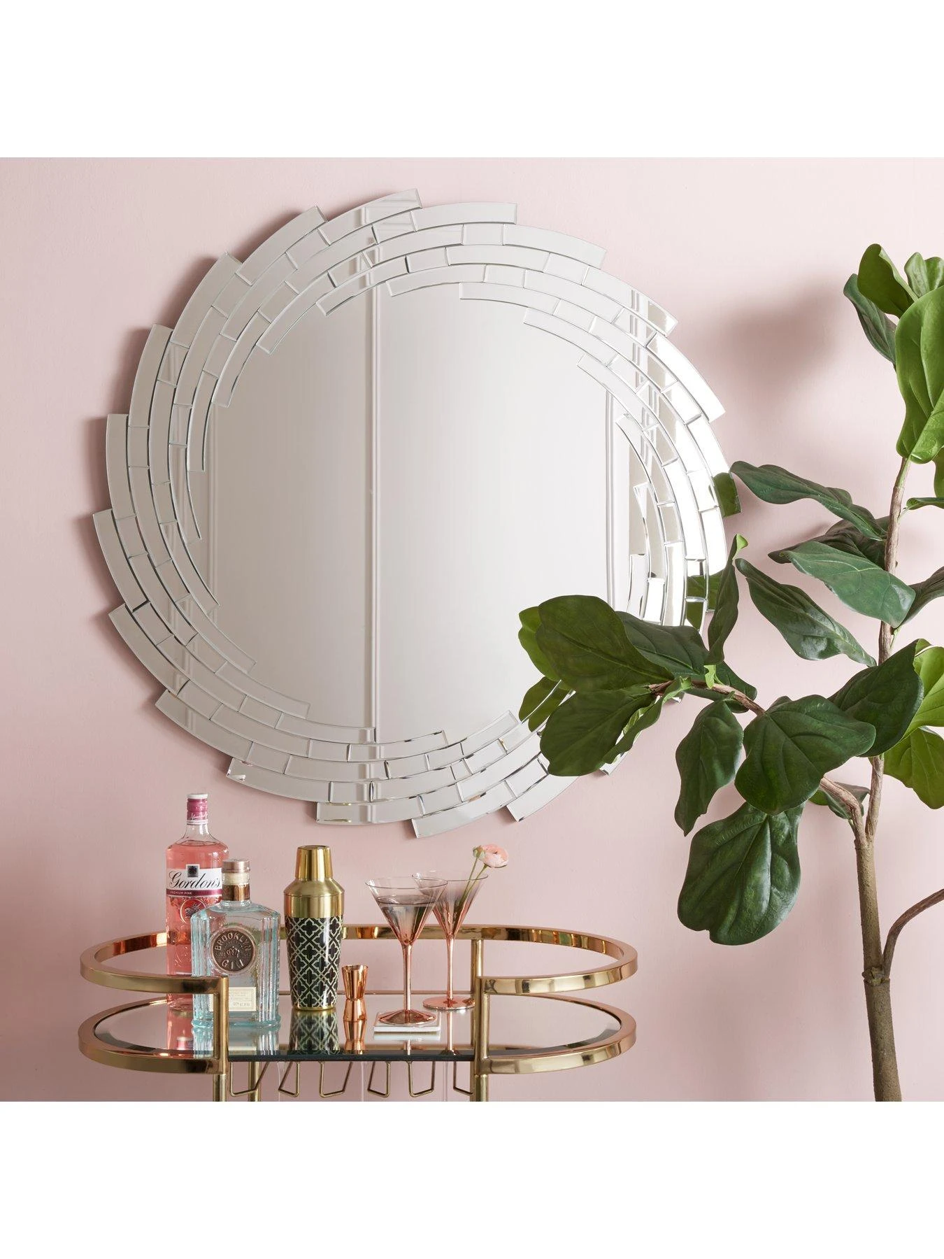Michelle Keegan Home Swirl Faceted Round Wall Mirror 2 Michelle Keegan Home Swirl Faceted Round Wall Mirror - Image 2