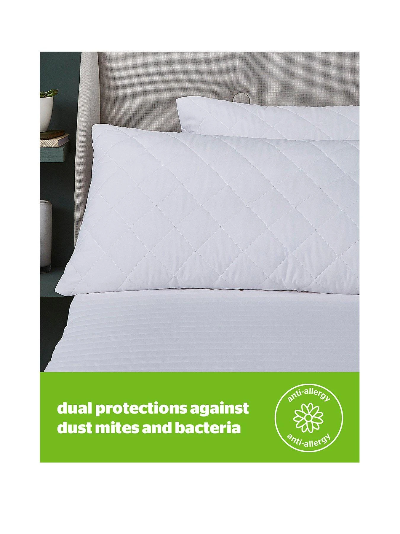 Silentnight Anti Allergy, Anti Bacterial Pillow Protectors (Pair) 2 Silentnight Anti Allergy, Anti Bacterial Pillow Protectors (Pair) - Image 2