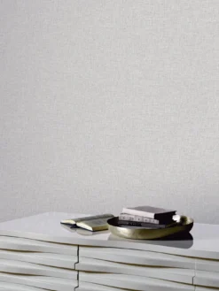 ARTHOUSE Linen Texture Wallpaper - Grey 