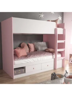 Very Home Peyton Storage Bunk Bed With Mattress Options (Buy And SAVE!) - White/Pink -Rust-Oleum || d-c-fix || Harris Sales MUMHU SQ4 0000000063 PINK SLd1