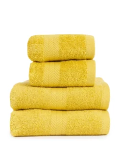Everyday 4-Piece 100% Cotton 450 Gsm Quick Dry Towel Bale – Saffron