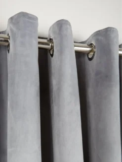 Very Home Thermal Velour Lined Eyelet Curtains -Rust-Oleum || d-c-fix || Harris Sales NANFE SQ3 0000002345 MID GREY SLd1