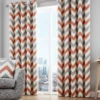 Fusion Chevron 100% Cotton Lined Eyelet Curtains
