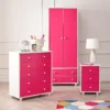 Very Home Miami Fresh Kids 3 Piece Package - 2 Door, 2 Drawer Wardrobe, 5 Drawer Chest, 3 Drawer Bedside Chest - Pink