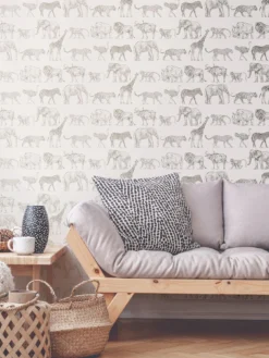 Boutique Safari Cream & Rose Gold Wallpaper 