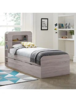 Very Home Aspen Kids Storage Bed Frame With Mattress Options (Buy & SAVE!) - Grey Oak