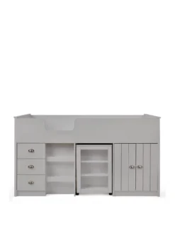 Very Home Atlanta Mid Sleeper Bed With Desk, Storage And Mattress Options (Buy And SAVE!) - Grey -Rust-Oleum || d-c-fix || Harris Sales PP6YJ SQ3 0000000005 GREY SLa