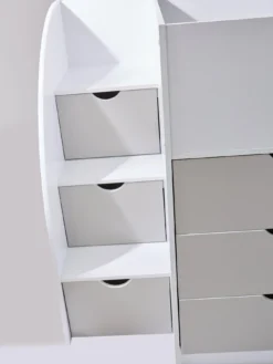 Very Home Mico Mid Sleeper Bed With Pull-Out Desk And Storage - White/Grey -Rust-Oleum || d-c-fix || Harris Sales PP6YN SQ4 0000000013 WHITE SLd