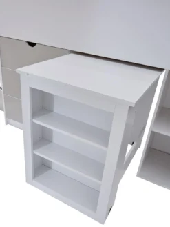 Very Home Mico Mid Sleeper Bed With Pull-Out Desk And Storage - White/Grey -Rust-Oleum || d-c-fix || Harris Sales PP6YN SQ5 0000000013 WHITE SLd1