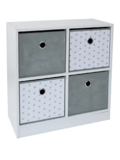 Lloyd Pascal 4 Cube Storage Unit With Stars -Rust-Oleum || d-c-fix || Harris Sales PXTHY SQ3 0000000444 GREY WHITE SLa