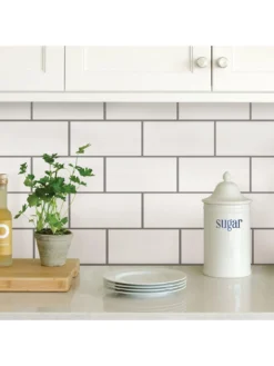 InHome Pack Of 4 Subway Tile Peel & Stick Backsplash Tiles -Rust-Oleum || d-c-fix || Harris Sales PXUV6 SQ3 0000000013 WHITE SLd1