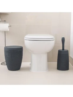 Addis Faux Rattan Toilet Brush And Holder -Rust-Oleum || d-c-fix || Harris Sales Q6367 SQ4 0000000071 CHARCOAL SLd2