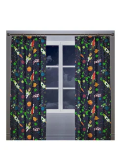 Bedlam Supersonic Glow In The Dark Lined Pleated Curtains