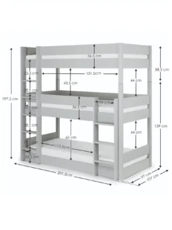 Julian Bowen Trio Triple Stacker Bunk Bed - Grey -Rust-Oleum || d-c-fix || Harris Sales QCM6D SQ5 0000000005 GREY SLd2