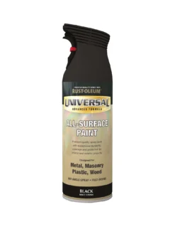 Rust-Oleum Matt Black Universal Metal And All Surface Paint - 400ml