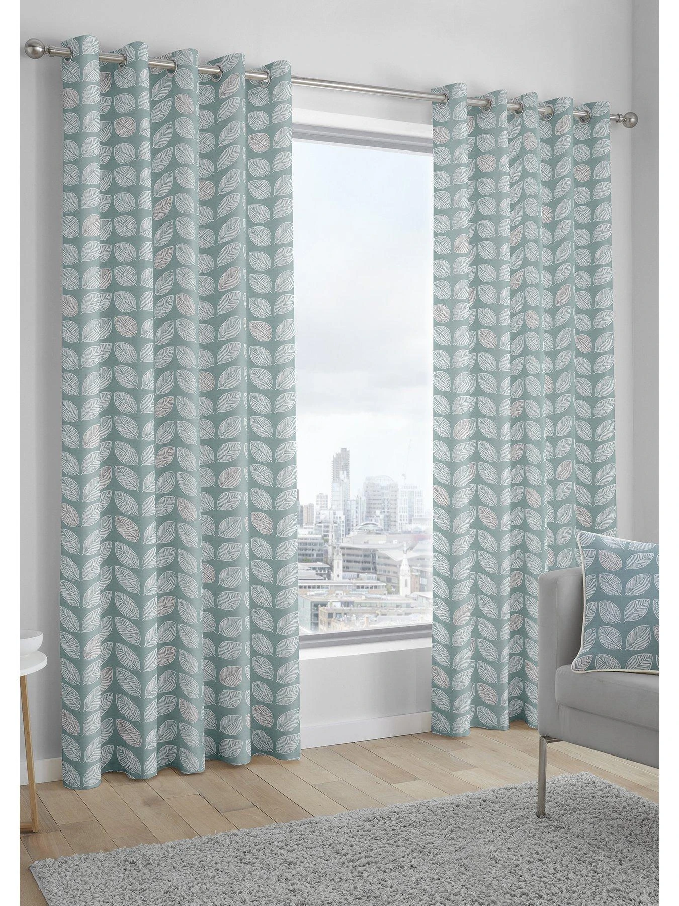 Fusion Delft Lined Eyelet Curtains 1 Fusion Delft Lined Eyelet Curtains