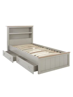 Very Home Atlanta Kids Single 2 Drawer Bed With Mattress Options (Buy And SAVE!) - Grey/Oak -Rust-Oleum || d-c-fix || Harris Sales QF4KC SQ3 0000000005 GREY SLd