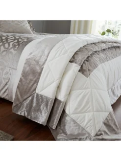 Catherine Lansfield Lattice Cut Velvet Bedspread Throw - Natural -Rust-Oleum || d-c-fix || Harris Sales QG3E3 SQ4 0000000003 NATURAL SLd1
