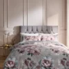 Catherine Lansfield Dramatic Floral Duvet Cover Set - Grey Pink