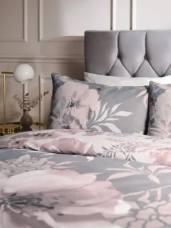 Catherine Lansfield Dramatic Floral Duvet Cover Set - Grey Pink -Rust-Oleum || d-c-fix || Harris Sales QNFKR SQ3 0000000289 GREY PINK SLd