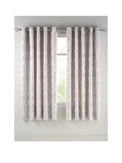 Florence Geometric Eyelet Curtains