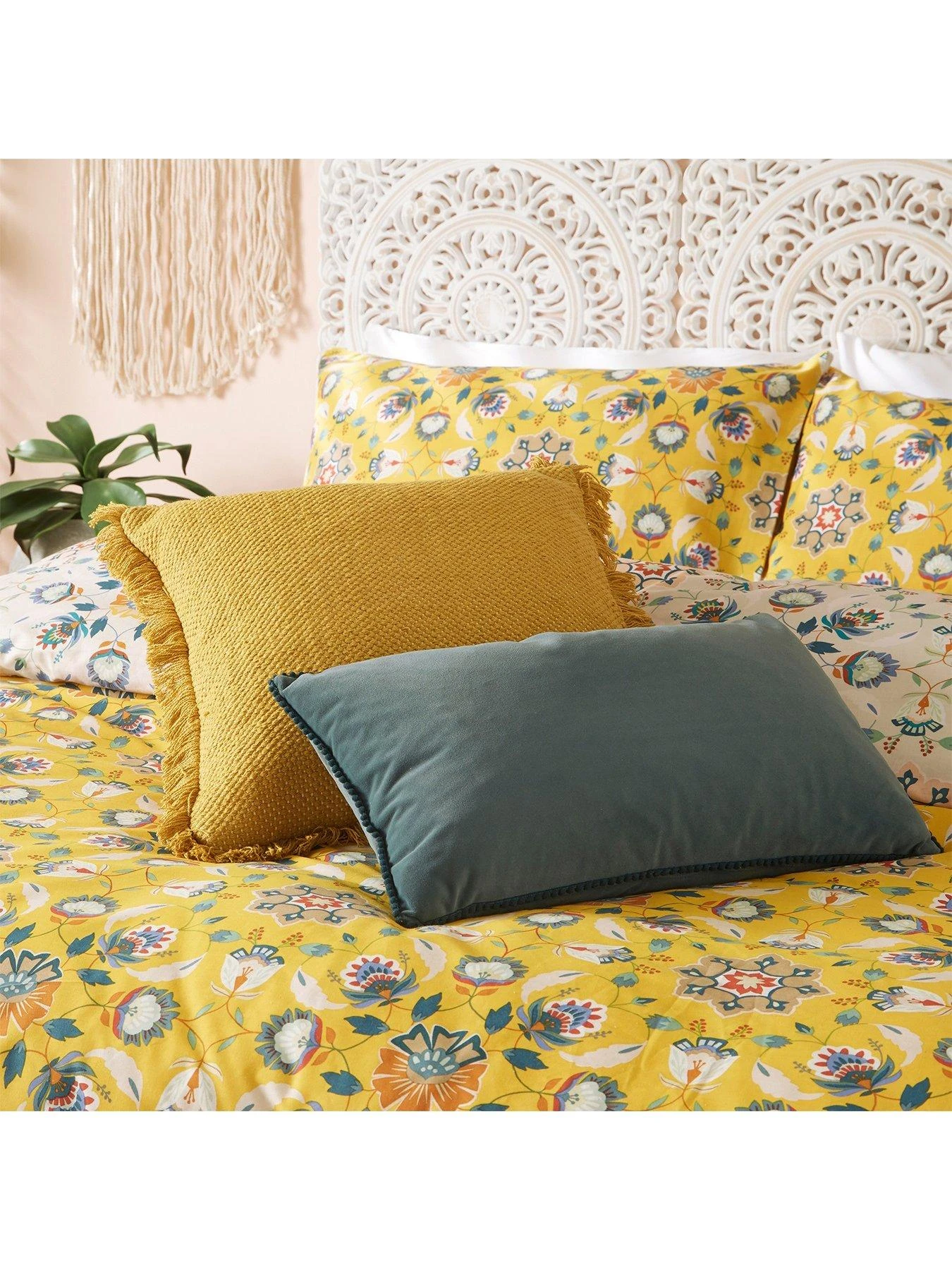 Furn Folk Flora Duvet Cover Set - Ochre 5 Furn Folk Flora Duvet Cover Set - Ochre - Image 5