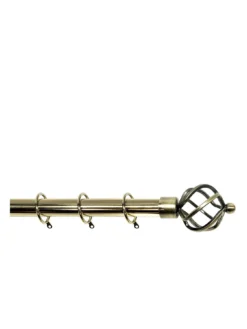 Very Home Palermo Cage Finial 25-28mm Extendable Curtain Pole – Antique Brass