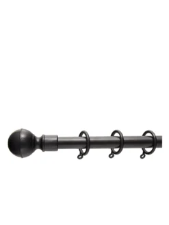 Everyday Ball Finial Extendable Curtain Pole – Black