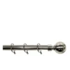 Very Home Palermo Ball Finial 25-28mm Extendable Curtain Pole – Stainless Steel