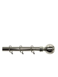 Very Home Palermo Ball Finial 25-28mm Extendable Curtain Pole – Stainless Steel