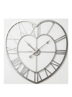 Very Home Hometime Metal Heart Shaped Wall Clock