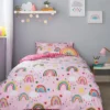 Silentnight Healthy Growth Reversible Rainbow Duvet Cover Set - Pink