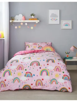 Rust-Oleum || d-c-fix || Harris Sales 36 Silentnight Healthy Growth Reversible Rainbow Duvet Cover Set - Pink
