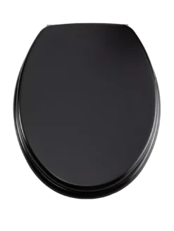 AQUALONA Matt Black Mdf Toilet Seat