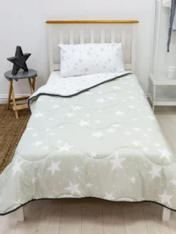 Rest Easy Sleep Better Sleep Better 10.5 Tog Coverless Quilt - Grey Stars