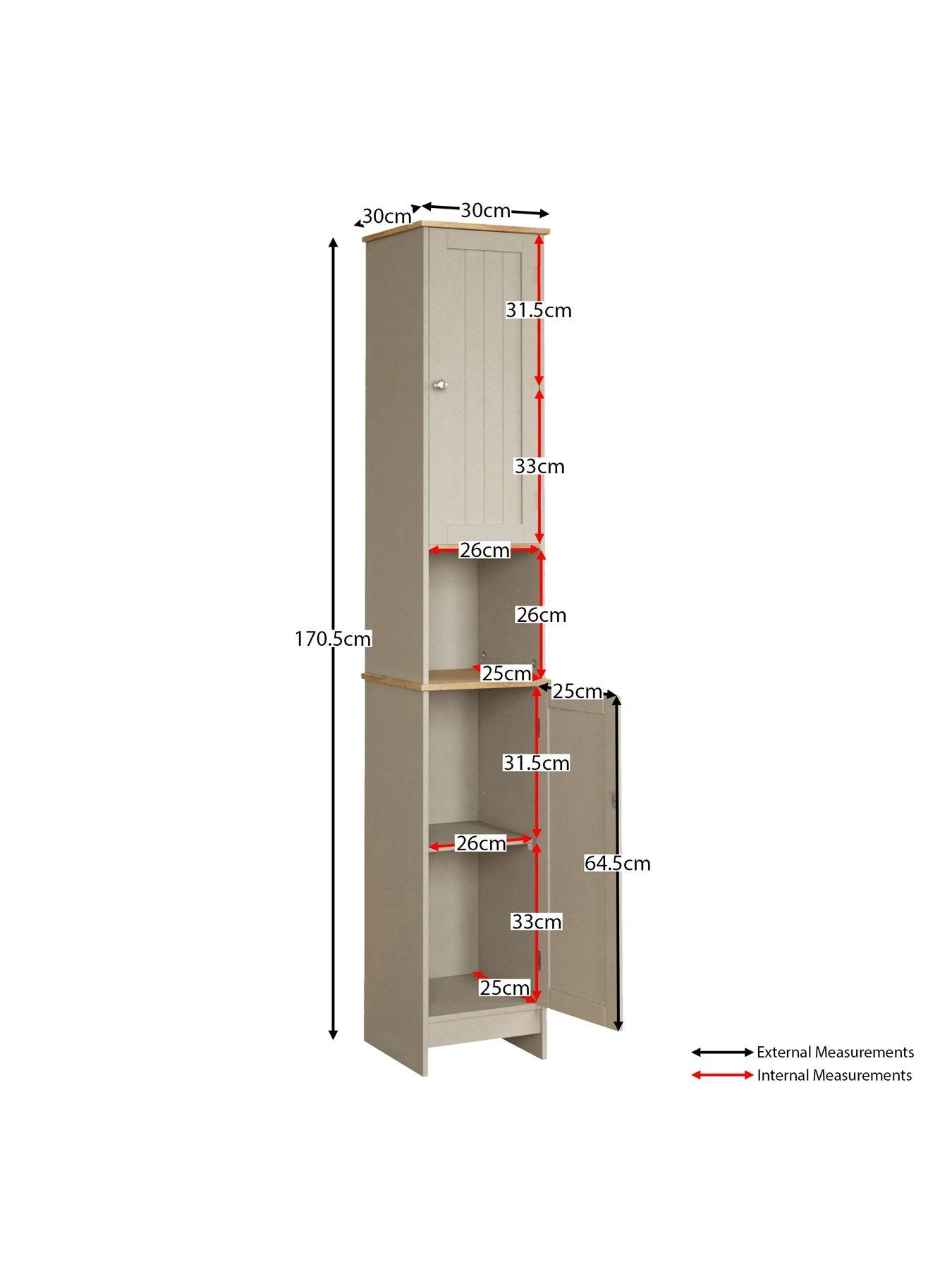 Bath Vida Priano 2 Door Tall Cabinet 6 Bath Vida Priano 2 Door Tall Cabinet - Image 6