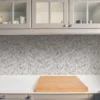 Contour  Marble Chevron Anti-Bacterial White Wallpaper