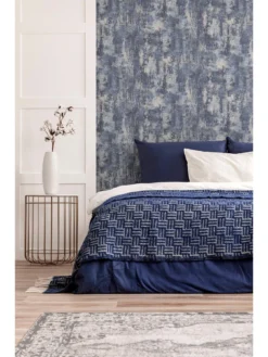ARTHOUSE Stone Textures Navy/silver Wallpaper -Rust-Oleum || d-c-fix || Harris Sales T4X7H SQ3 0000000048 NAVY SLd1