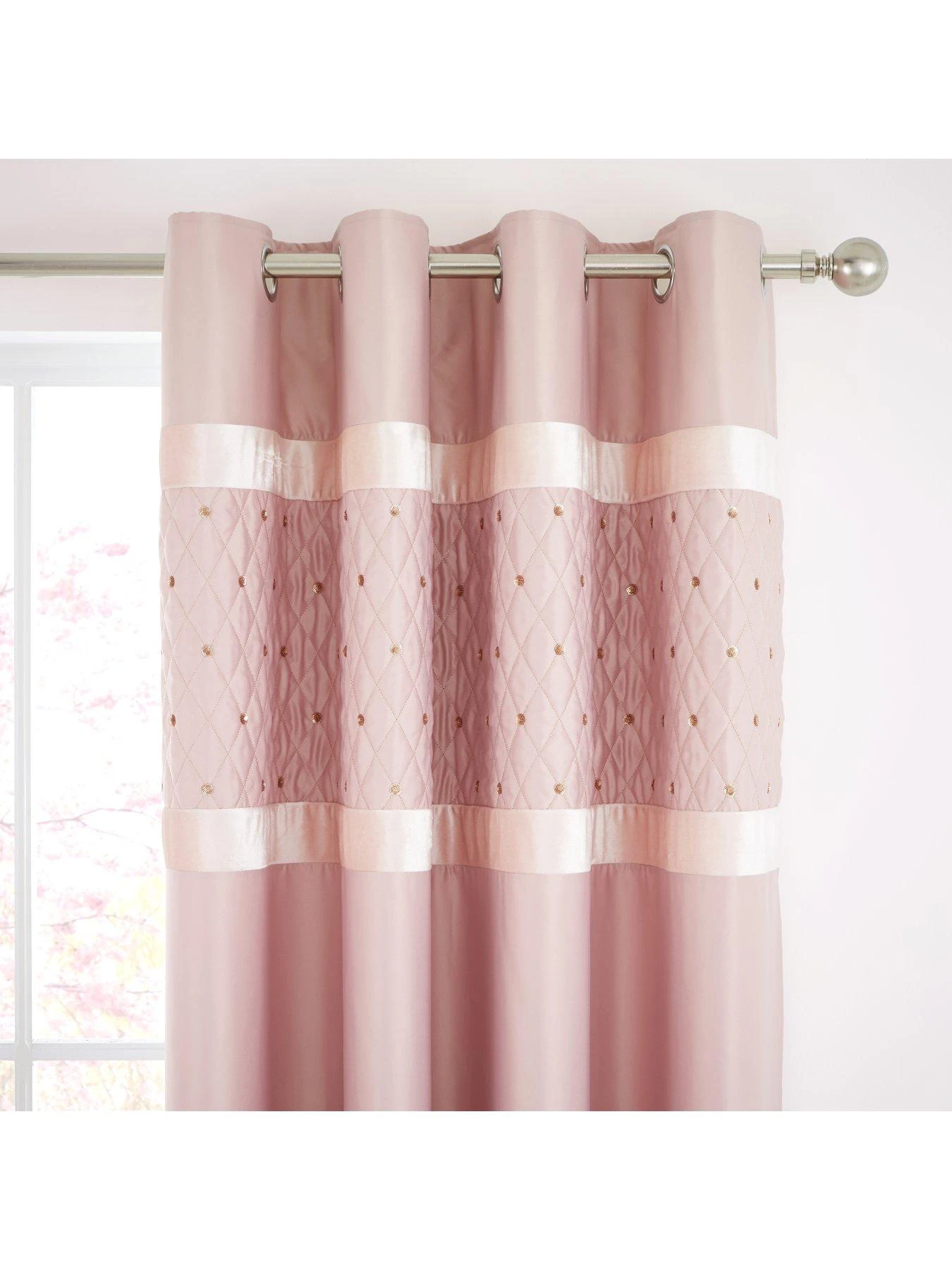 Catherine Lansfield Sequin Cluster Eyelet Lined Curtains 66x90 3 Catherine Lansfield Sequin Cluster Eyelet Lined Curtains 66x90 - Image 3