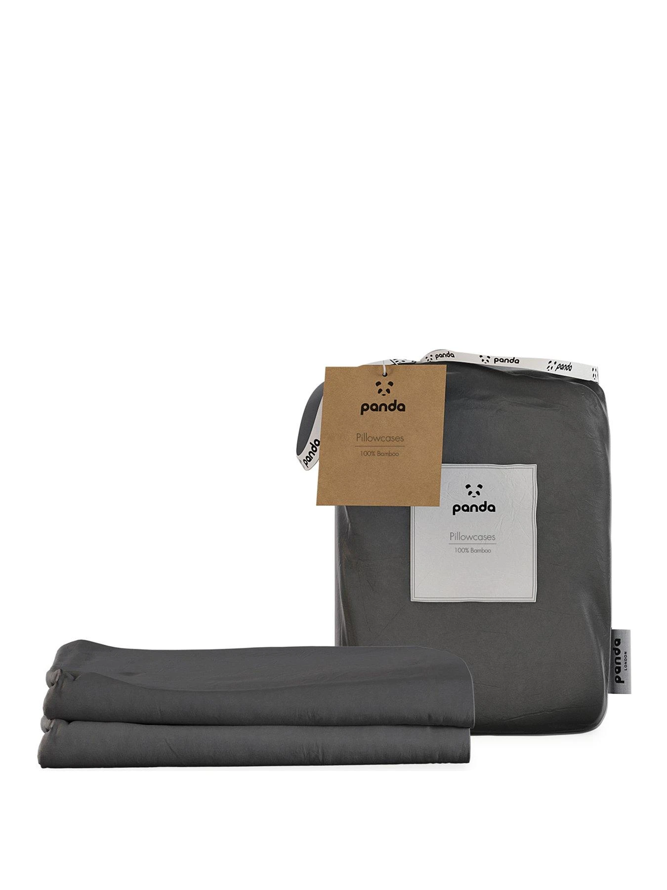 Panda London Panda 100% Bamboo Pillowcase Pair – Grey 2 Panda London Panda 100% Bamboo Pillowcase Pair – Grey - Image 2