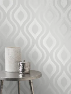 Fine Décor Fine Decor Quartz Geo Silver & Grey Wallpaper