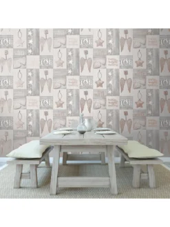 Crown Starlight Home Rose Gold & Grey Wallpaper