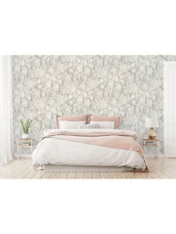 Fine Décor 3D Effect Floral White And Grey Wallpaper -Rust-Oleum || d-c-fix || Harris Sales TC4X4 SQ4 0000000099 N A SLd